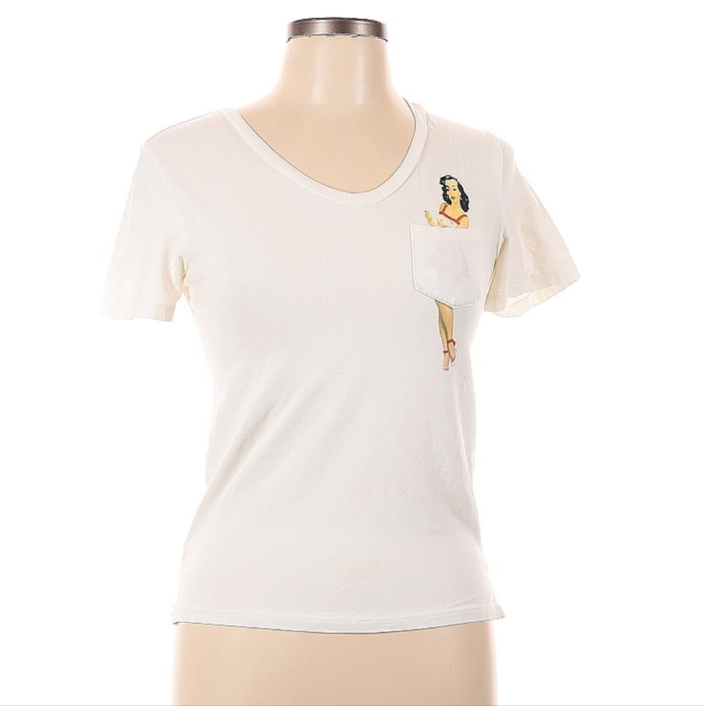 White Fitted Polo T-Shirt with Short Sleeves